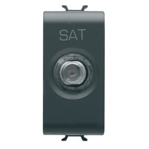 GEWISS - GEWGW12373 PRESA TV/SAT SCHERMATURA CLASSE A - CONNETTORE F FEMMINA - PASSANTE 10 dB - 1 MODULO - NERO SATINATO - CHORUSMART
