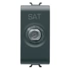 GEWISS - GEWGW12373 PRESA TV/SAT SCHERMATURA CLASSE A - CONNETTORE F FEMMINA - PASSANTE 10 dB - 1 MODULO - NERO SATINATO - CHORUSMART