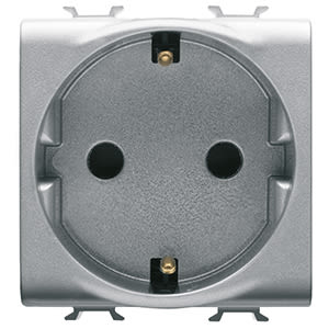 GEWISS - GEWGW14241 PRESA STANDARD TEDESCO 250V ac - 2P+T 16A - 2 MODULI - TITANIO - CHORUSMART