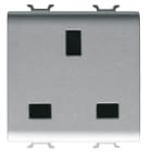 GEWISS - GEWGW14296 PRESA STANDARD BRITANNICO 250V ac - 2P+T 13A - 2 MODULI - TITANIO - CHORUSMART