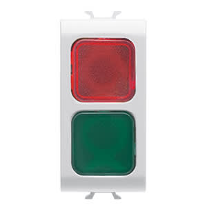 GEWISS - GEWGW10629 SPIA DI SEGNALAZIONE DOPPIA - ROSSO/VERDE - 1 MODULO - BIANCO LUCIDO - CHORUSMART