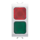 GEWISS - GEWGW10629 SPIA DI SEGNALAZIONE DOPPIA - ROSSO/VERDE - 1 MODULO - BIANCO LUCIDO - CHORUSMART