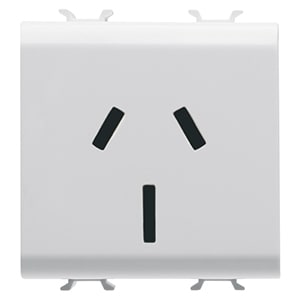 GEWISS - GEWGW10307 PRESA STANDARD AUSTRALIANO 250V ac - 2P+T 15A - 2 MODULI - BIANCO LUCIDO - CHORUSMART