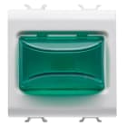 GEWISS - GEWGW10632 SPIA SPORGENTE - 12V ac/dc / 230V ac 50/60 Hz - VERDE - 2 MODULI - BIANCO LUCIDO - CHORUSMART