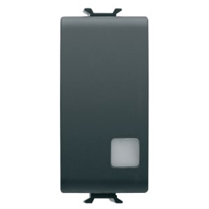 GEWISS - GEWGW12135 PULSANTE BIPOLARE 250V ac - NA 16A ILLUMINABILE - CON LENTE NEUTRA SOSTITUIBILE - 1 MODULO - NERO SATINATO - CHORUSMART