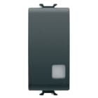 GEWISS - GEWGW12135 PULSANTE BIPOLARE 250V ac - NA 16A ILLUMINABILE - CON LENTE NEUTRA SOSTITUIBILE - 1 MODULO - NERO SATINATO - CHORUSMART