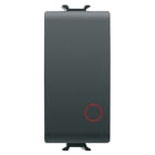 GEWISS - GEWGW12137 PULSANTE UNIPOLARE 250V ac - NC 16A - NEUTRO - SIMBOLO 0 ROSSO - 1 MODULO - NERO SATINATO - CHORUSMART