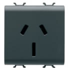 GEWISS - GEWGW12307 PRESA STANDARD AUSTRALIANO 250V ac - 2P+T 15A - 2 MODULI - NERO SATINATO - CHORUSMART