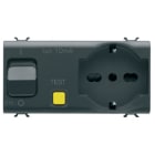 GEWISS - GEWGW12322 PRESA INTERBLOCCATA - 2P+T 16A - P40 - CON INTERRUTTORE MAGNETOTERMICO DIFFERENZIALE 1P+N 16A - 230V ac - 4 MODULI - NERO SATINATO - CHORUSMART