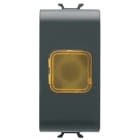 GEWISS - GEWGW12624 SPIA DI SEGNALAZIONE SINGOLA - AMBRA - 1 MODULO - NERO SATINATO - CHORUSMART