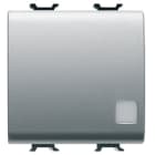 GEWISS - GEWGW14173 PULSANTE UNIPOLARE 250V ac - NA 16A ILLUMINABILE - CON LENTE NEUTRA SOSTITUIBILE - 2 MODULI - TITANIO - CHORUSMART