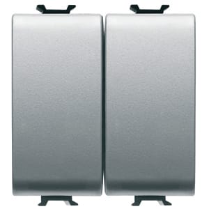 GEWISS - GEWGW14078F DOPPIO DEVIATORE 250V ac - MORSETTI CABLAGGIO RAPIDO - UNIPOLARE 16AX - TASTO NEUTRO - 2 MODULI - TITANIO - CHORUSMART