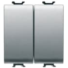 GEWISS - GEWGW14078F DOPPIO DEVIATORE 250V ac - MORSETTI CABLAGGIO RAPIDO - UNIPOLARE 16AX - TASTO NEUTRO - 2 MODULI - TITANIO - CHORUSMART