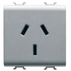 GEWISS - GEWGW14306 PRESA STANDARD AUSTRALIANO 250V ac - 2P+T 10A - 2 MODULI - TITANIO - CHORUSMART