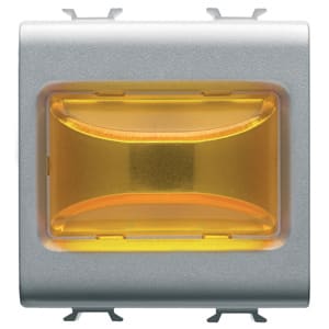 GEWISS - GEWGW14634 SPIA SPORGENTE - 12V ac/dc / 230V ac 50/60 Hz - AMBRA - 2 MODULI - TITANIO - CHORUSMART