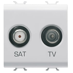 GEWISS - GEWGW10383 PRESA TV-SAT - DIRETTA - 2 MODULI - BIANCO LUCIDO - CHORUSMART