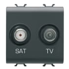 GEWISS - GEWGW12383 PRESA TV-SAT - DIRETTA - 2 MODULI - NERO SATINATO - CHORUSMART