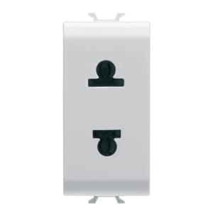 GEWISS - GEWGW10287 PRESA STANDARD EUROAMERICANO 250/125V ac -2P 15A - 1 MODULO - BIANCO LUCIDO - CHORUSMART