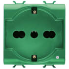 GEWISS - GEWGW10224 PRESA STANDARD ITALIANO/TEDESCO 250V ac - PER LINEE DEDICATE - 2P+T 16A BIVALENTE - P30-P17 - 2 MODULI - VERDE - CHORUSMART