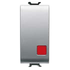 GEWISS - GEWGW14138 PULSANTE UNIPOLARE 250V ac - NC+NA 16A - ARRESTO - LENTE ROSSA - 1 MODULO - TITANIO - CHORUSMART