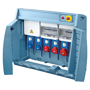 GEWISS - GEWGW68491 Q-BOX 6 - CON MORSETTIERA - CABLATO - 2 2P+T 16A + 2 3P+N+T 16A + 2 3P+N+T 32A - IP55