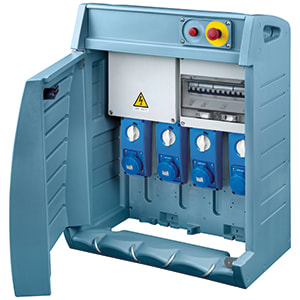 GEWISS - GEWGW68511 Q-BOX 4 - CON MORSETTIERA - CABLATO - 3 2P+T 16A + 1 2P+T 32A - IP55