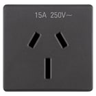 GEWISS - GEWGW21356 PRESA STANDARD AUSTRALIANO 250V ac - 2P+T 15A - SPINOTTI PIATTI - 2 MODULI - SYSTEM BLACK