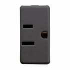 GEWISS - GEWGW21214 PRESA STANDARD USA 250/125V ac - 2P+T 15A 125V - SPINOTTI PIATTI PARALLELI ORIZZONTALI - 1 MODULO - SYSTEM BLACK