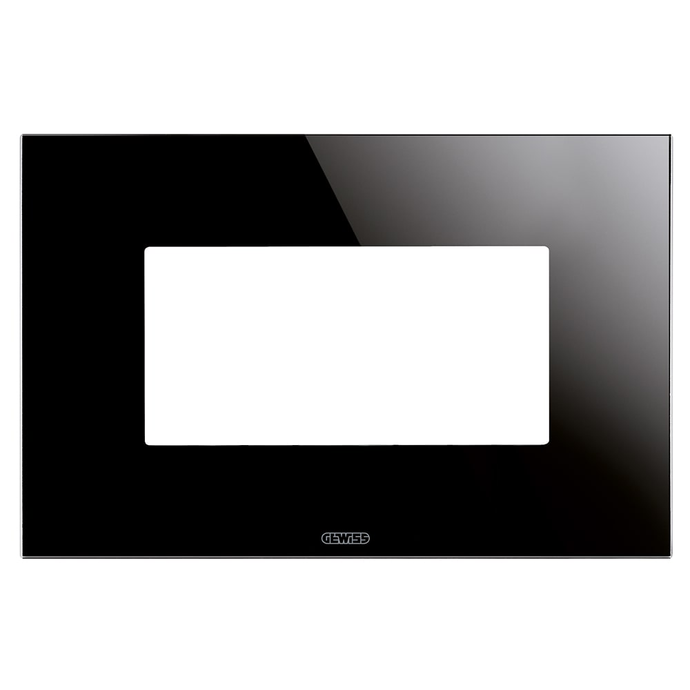 GEWISS - GEWGW16904CN PLACCA ICE - IN VETRO - 4 POSTI - NERO - CHORUSMART