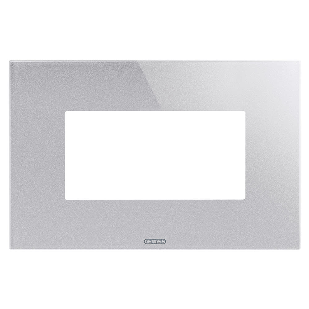 GEWISS - GEWGW16904CT PLACCA ICE - IN VETRO - 4 POSTI - TITANIO - CHORUSMART