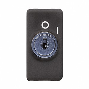 GEWISS - GEWGW21530 PULSANTE BIPOLARE 250V ac - NA 10A - CON CHIAVE - SIMBOLO 0/1 - 1 MODULO - SYSTEM BLACK