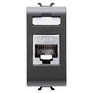 GEWISS - GEWGW12424 CONNETTORE RJ45 1M CAT.6 FTP NERO