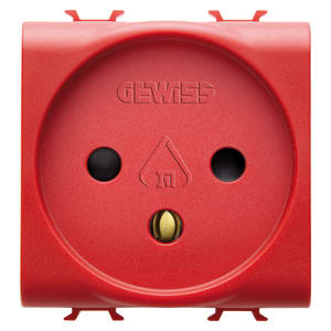 GEWISS - GEWGW10291 PRESA STANDARD ISRAELIANO PER LINEE DEDICATE 250V ac - 2P+T 16A - 2 MODULI - ROSSO - CHORUSMART