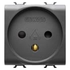 GEWISS - GEWGW12281 PRESA STANDARD ISRAELIANO 250V ac - 2P+T 16A - 2 MODULI - NERO SATINATO - CHORUSMART