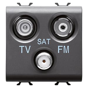 GEWISS - GEWGW12382 PRESA TV+FM+SAT 2M NERO