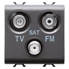 GEWISS - GEWGW12382 PRESA TV-FM-SAT - DIRETTA - 2 MODULI - NERO SATINATO - CHORUSMART