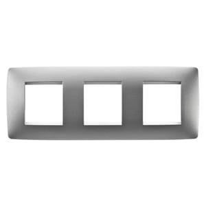 GEWISS - GEWGW16126VT PLACCA ONE INTERNATIONAL - IN TECNOPOLIMERO VERNICIATO - 2+2+2 POSTI ORIZZONTALE - TITANIO - CHORUSMART