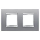GEWISS - GEWGW16223VT PLACCA LUX INTERNATIONAL - IN TECNOPOLIMERO VERNICIATO - 2+2 POSTI ORIZZONTALE - TITANIO - CHORUSMART