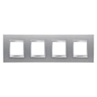 GEWISS - GEWGW16228VT PLACCA LUX INTERNATIONAL - IN TECNOPOLIMERO VERNICIATO - 2+2+2+2 POSTI ORIZZONTALE - TITANIO - CHORUSMART