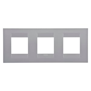 GEWISS - GEWGW16426VT PLACCA GEO INTERNATIONAL - IN TECNOPOLIMERO VERNICIATO - 2+2+2 POSTI ORIZZONTALE - TITANIO - CHORUSMART