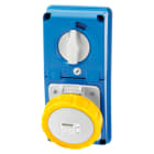GEWISS - GEWGW66336N PRESA FISSA INTERBLOCCATA VERTICALE - SENZA FONDO - CON BASE PORTAFUSIBILI - 3P+N+T 32A 100-130V - 50/60HZ 4H - IP67