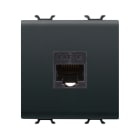 GEWISS - GEWGW12434 PRESA RJ45 - CATEGORIA 5e - UTP - 2 MODULI - NERO SATINATO - CHORUSMART