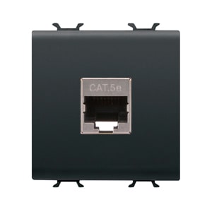 GEWISS - GEWGW12436 PRESA RJ45 - CATEGORIA 5e - FTP - 2 MODULI - NERO SATINATO - CHORUSMART