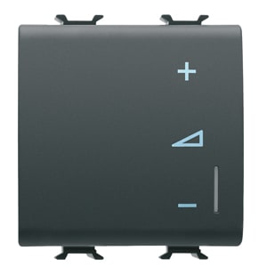 GEWISS - GEWGW12573A REGOLATORE ELETTRONICO UNIVERSALE - A PULSANTE - 230V ac 50/60Hz - 2 MODULI - NERO SATINATO - CHORUSMART