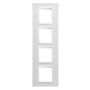 GEWISS - GEWGW16229YB PLACCA LUX INTERNATIONAL - IN TECNOPOLIMERO - 2+2+2+2 POSTI VERTICALE - BIANCO MONOCHROME - CHORUSMART