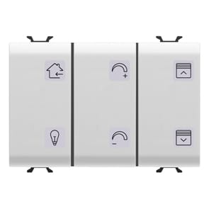 GEWISS - GEWGW10785A PULSANTIERA CON SIMBOLI INTERCAMBIABILI - CON ATTUATORE TAPPARELLE - KNX - 6+1 CANALI - 3 MODULI - BIANCO - CHORUSMART