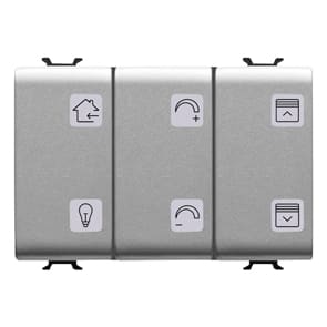 GEWISS - GEWGW14783A PULSANTIERA CON SIMBOLI INTERCAMBIABILI - KNX - 6 CANALI - 3 MODULI - TITANIO - CHORUSMART