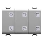GEWISS - GEWGW14783A PULSANTIERA CON SIMBOLI INTERCAMBIABILI - KNX - 6 CANALI - 3 MODULI - TITANIO - CHORUSMART