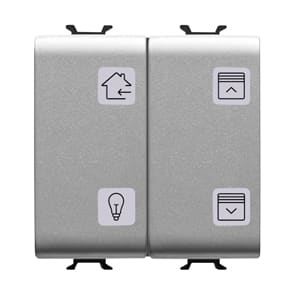 GEWISS - GEWGW14787 PULSANTIERA CON SIMBOLI INTERCAMBIABILI - KNX - 4 CANALI - 2 MODULI - TITANIO - CHORUSMART