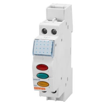 GEWISS - GEWGW96598 LAMPADA DI SEGNALAZIONE - TRIPLA - ROSSO-GIALLO-VERDE - 230V - 1 MODULO